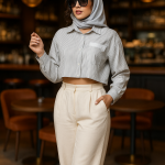 چرا شومیز کراپ راه‌ راه بهترین انتخاب برای استایل نیمه رسمی است؟