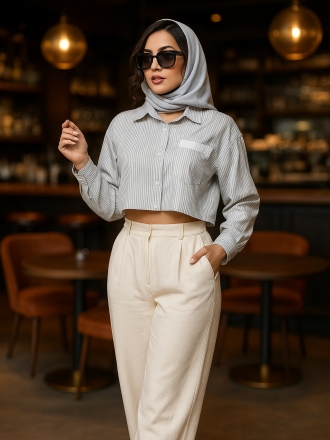 چرا شومیز کراپ راه‌ راه بهترین انتخاب برای استایل نیمه رسمی است؟