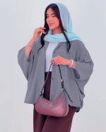 مانتو پانچو زنانه طوسی