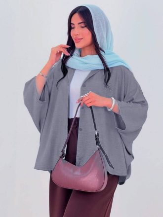 مانتو پانچو زنانه طوسی