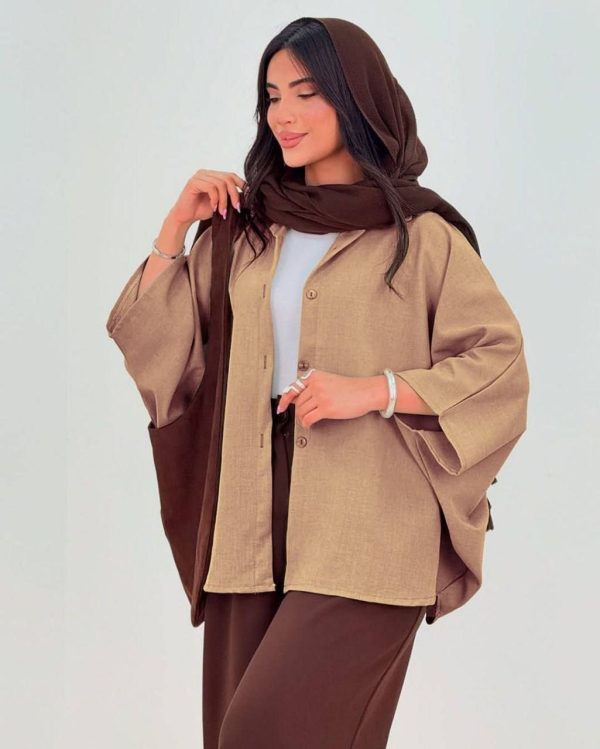 مانتو پانچو زنانه نسکافه ای