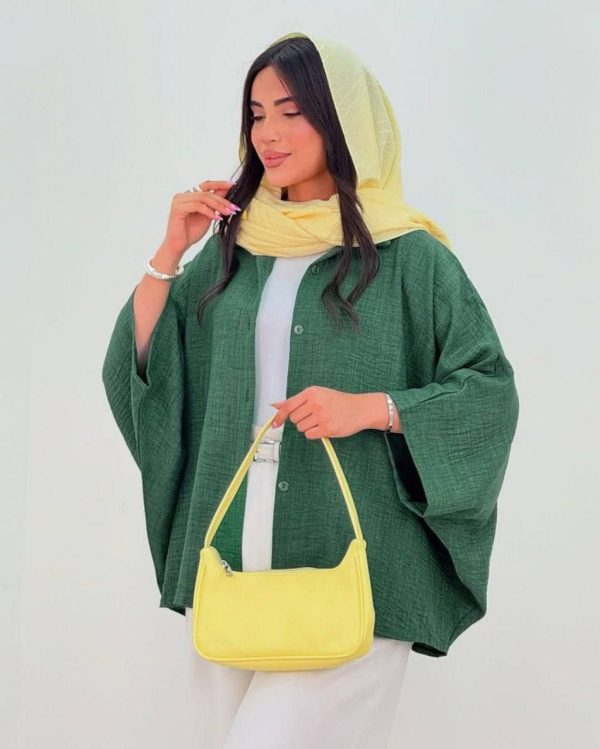 مانتو پانچو زنانه سبز۱