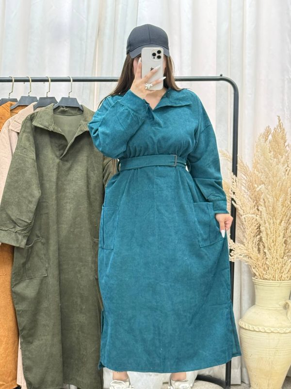 کفتان مخمل کبریتی پاییزه - Image 8