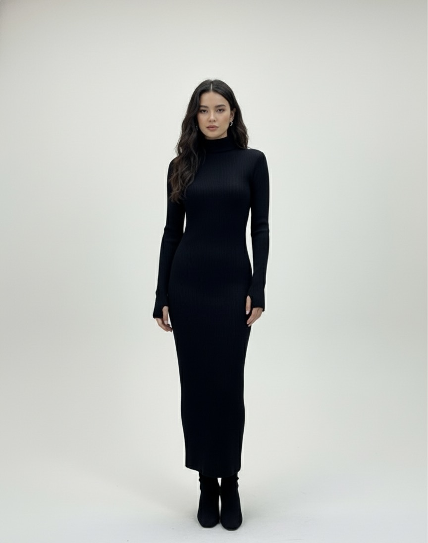 پیراهن یقه اسکی بلند زنانه