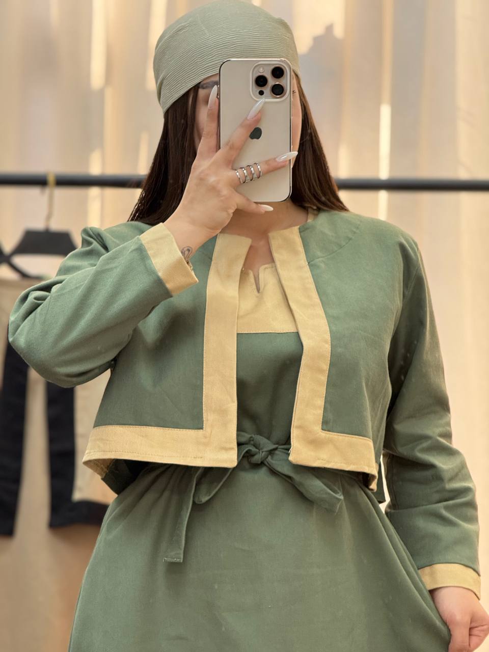 کت و سارافون زنانه کتان - Image 4