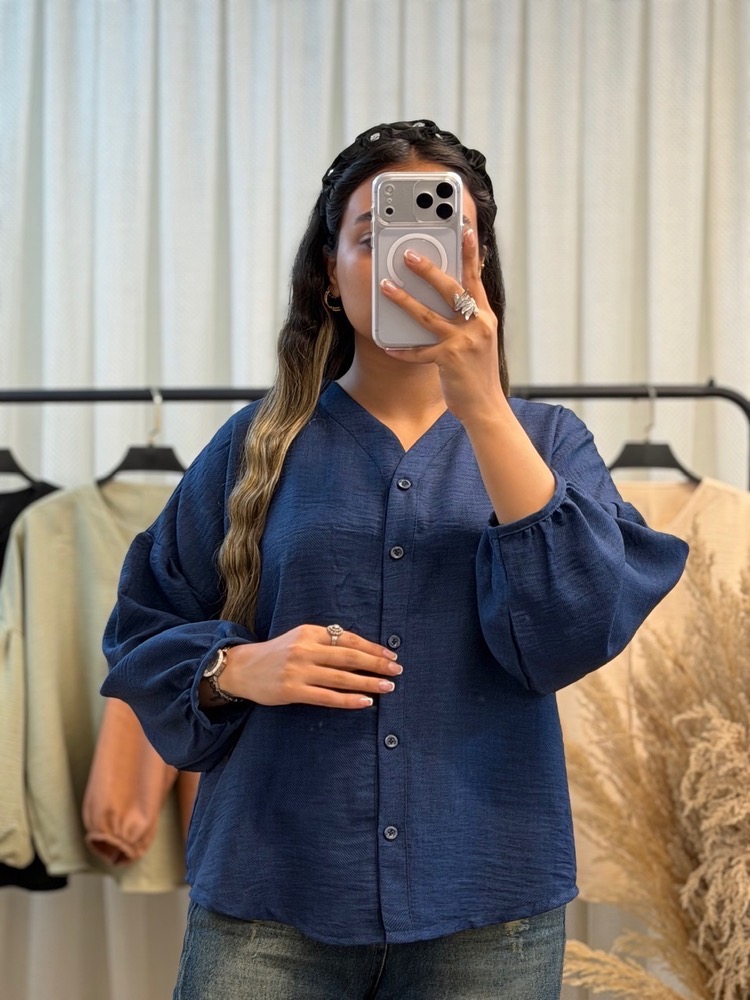 شومیز زنانه آستین پفی - Image 12