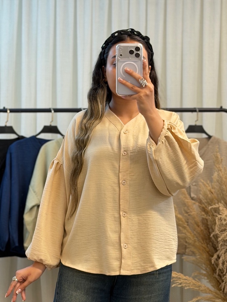 شومیز زنانه آستین پفی - Image 7