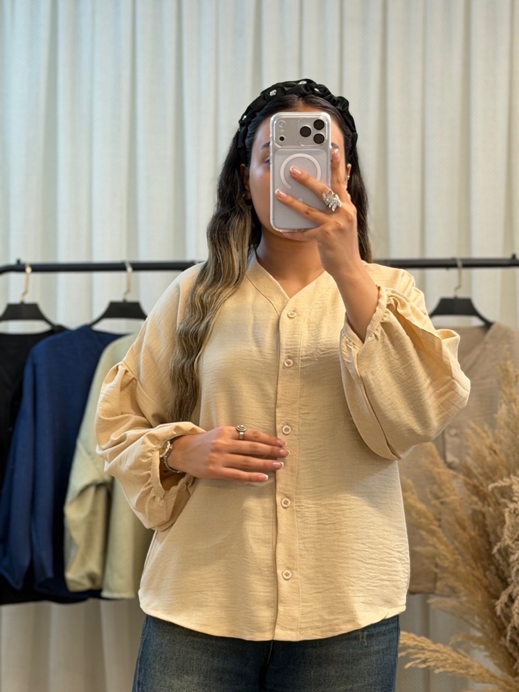شومیز زنانه آستین پفی - Image 3