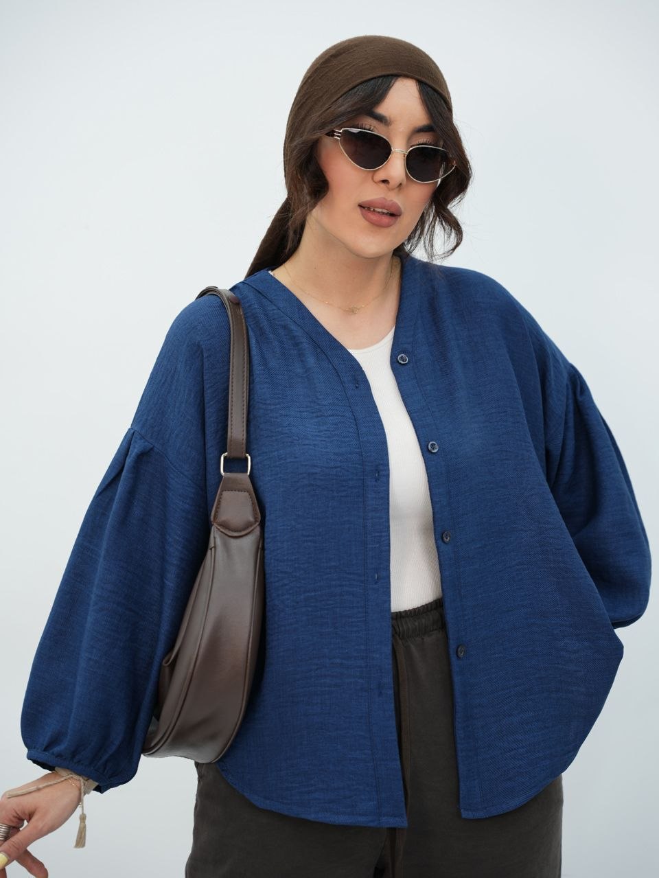 شومیز زنانه آستین پفی