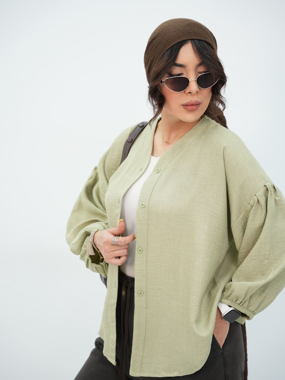 شومیز زنانه آستین پفی - Image 22