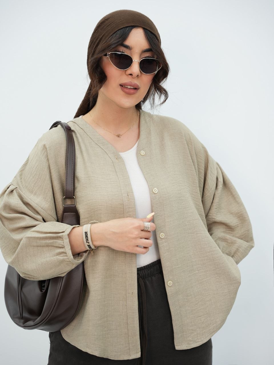 شومیز زنانه آستین پفی - Image 18
