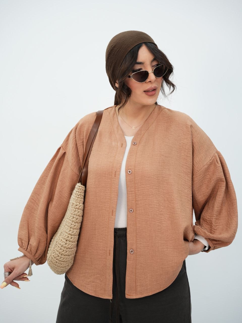 شومیز زنانه آستین پفی - Image 19